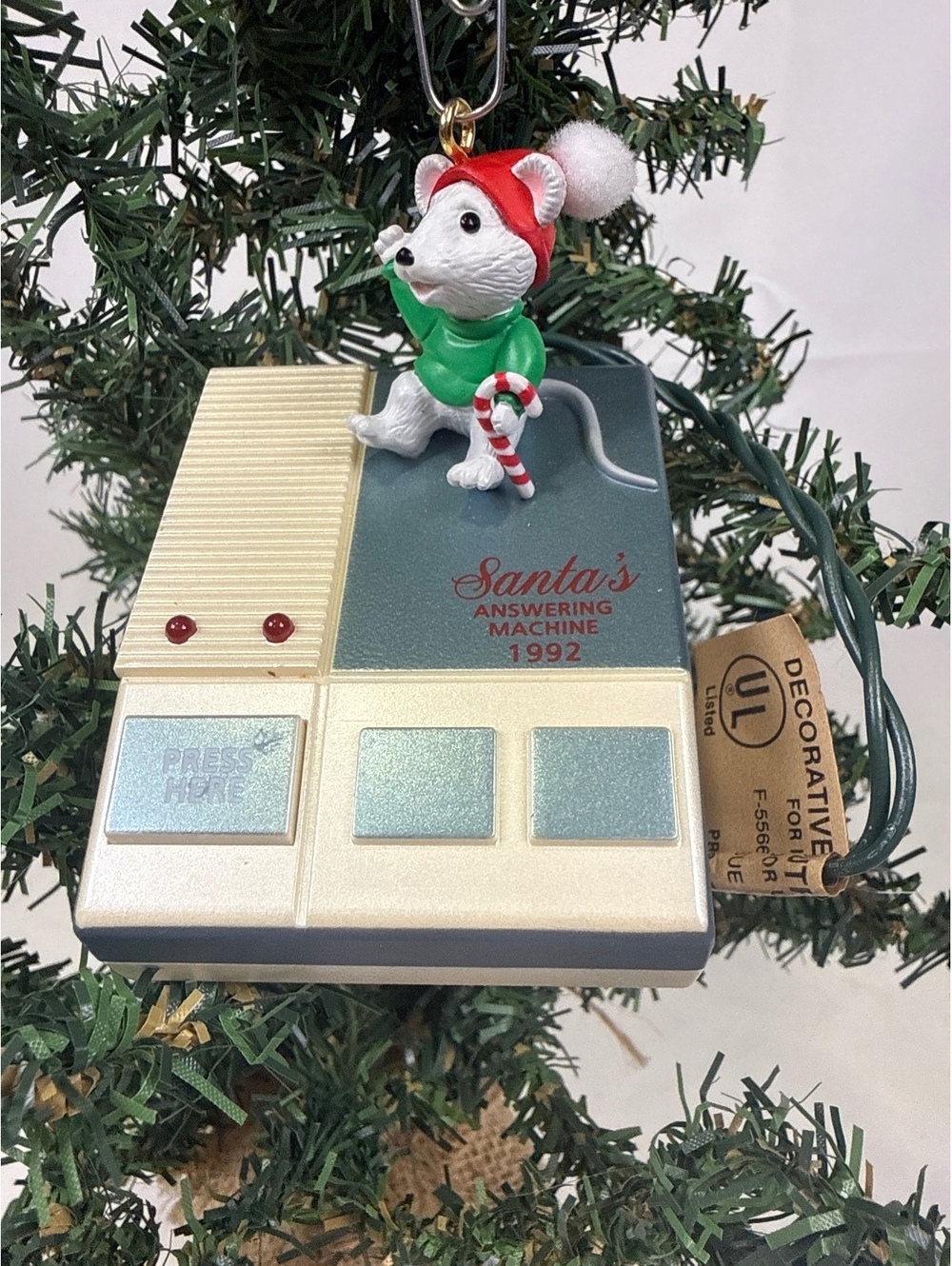 Hallmark Santa's Answering Machine 1992 Christmas Ornament